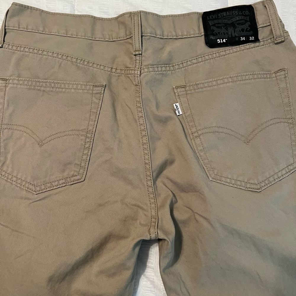 New Mens Levi’s Waterless 514 khaki’s